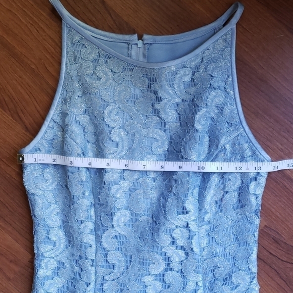 Jessica McClintock Gunne Sax Ice Blue Lace Dress - Picture 5 of 6